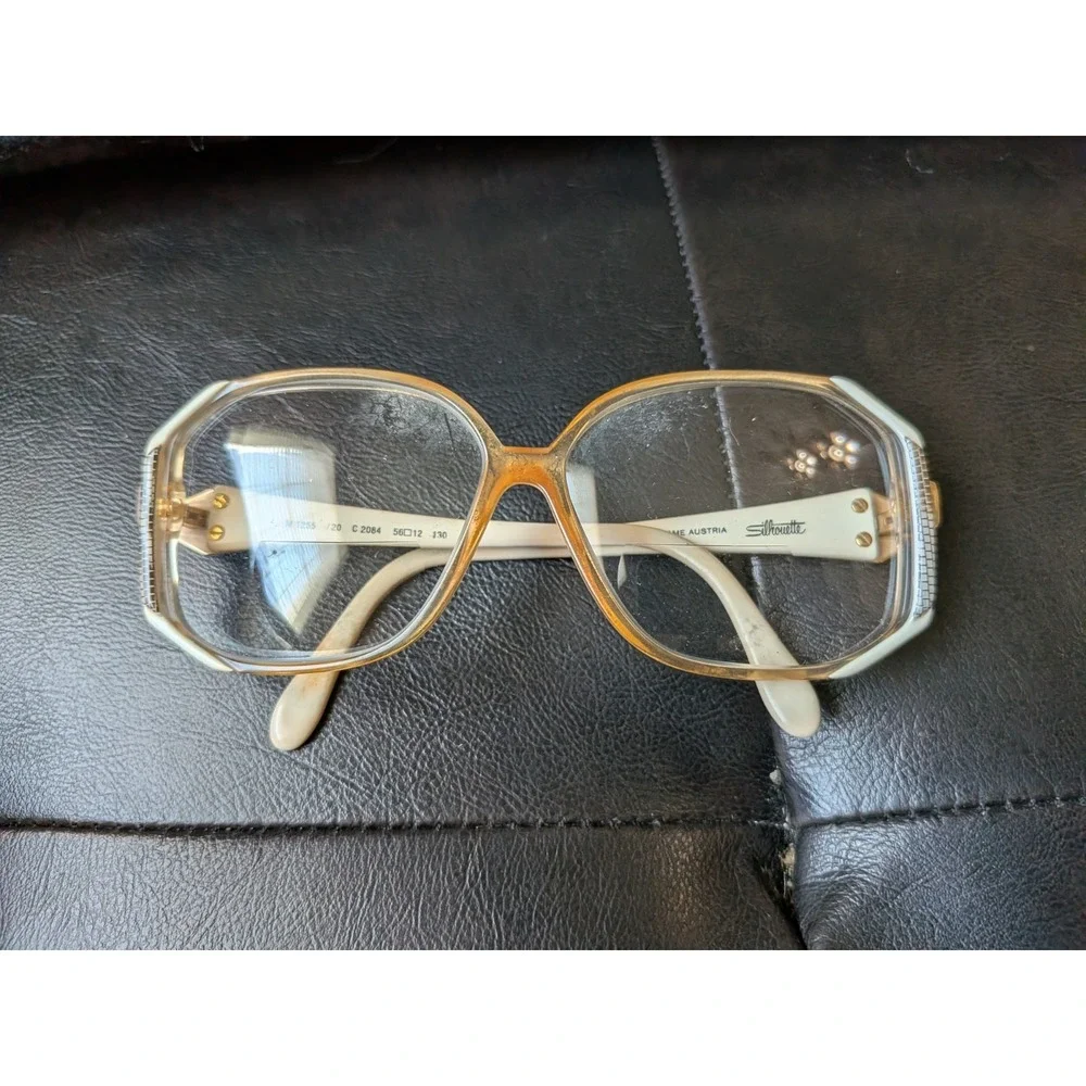 Vintage Silhouette M1255 /20 C2084 White Oversized Eyeglasses Frames 56-12-130mm